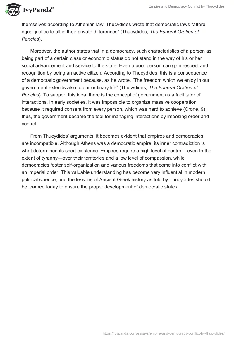 Empire and Democracy Conflict by Thucydides. Page 3
