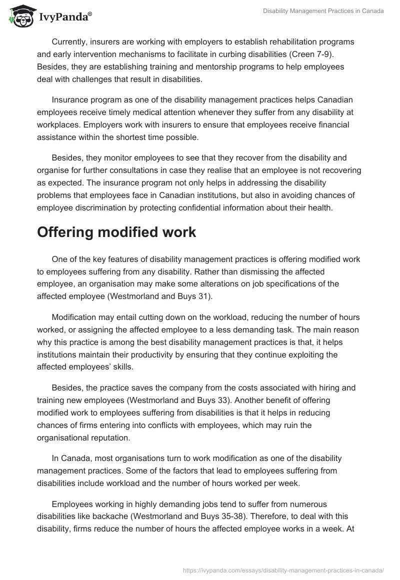 Disability Management Practices in Canada. Page 5