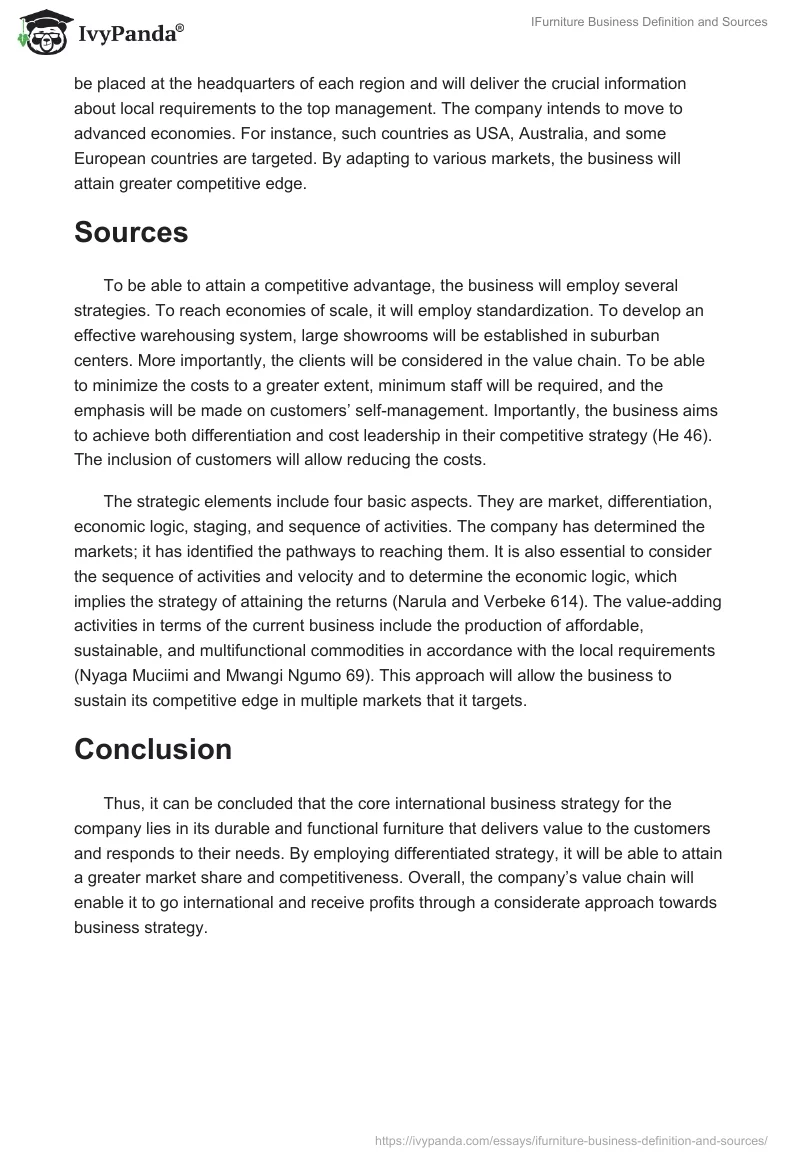 IFurniture Business Definition and Sources. Page 2
