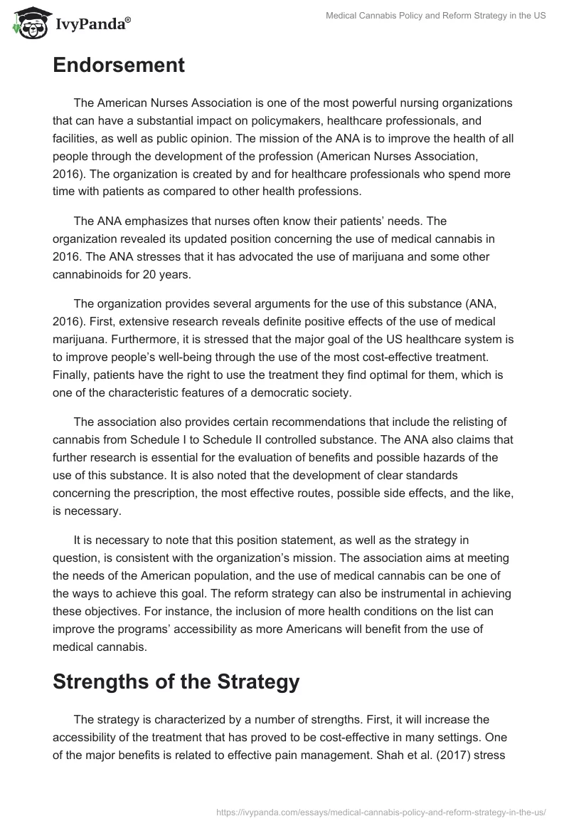 Medical Cannabis Policy and Reform Strategy in the US. Page 3