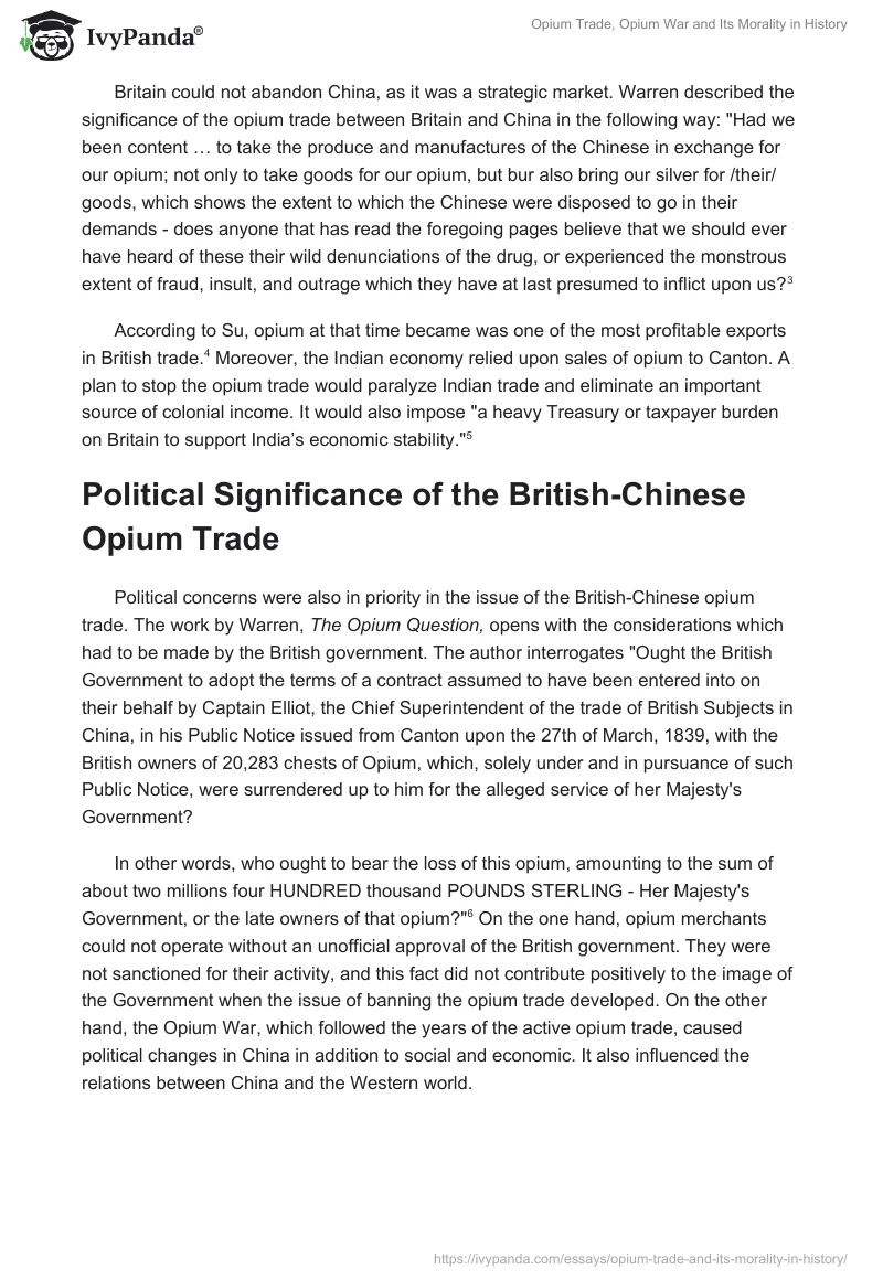 Opium Trade, Opium War and Its Morality in History. Page 2