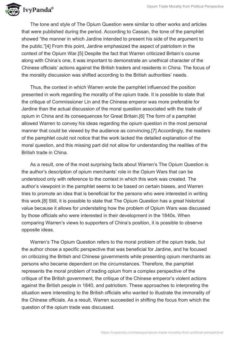 Opium Trade Morality From Political Perspective. Page 2
