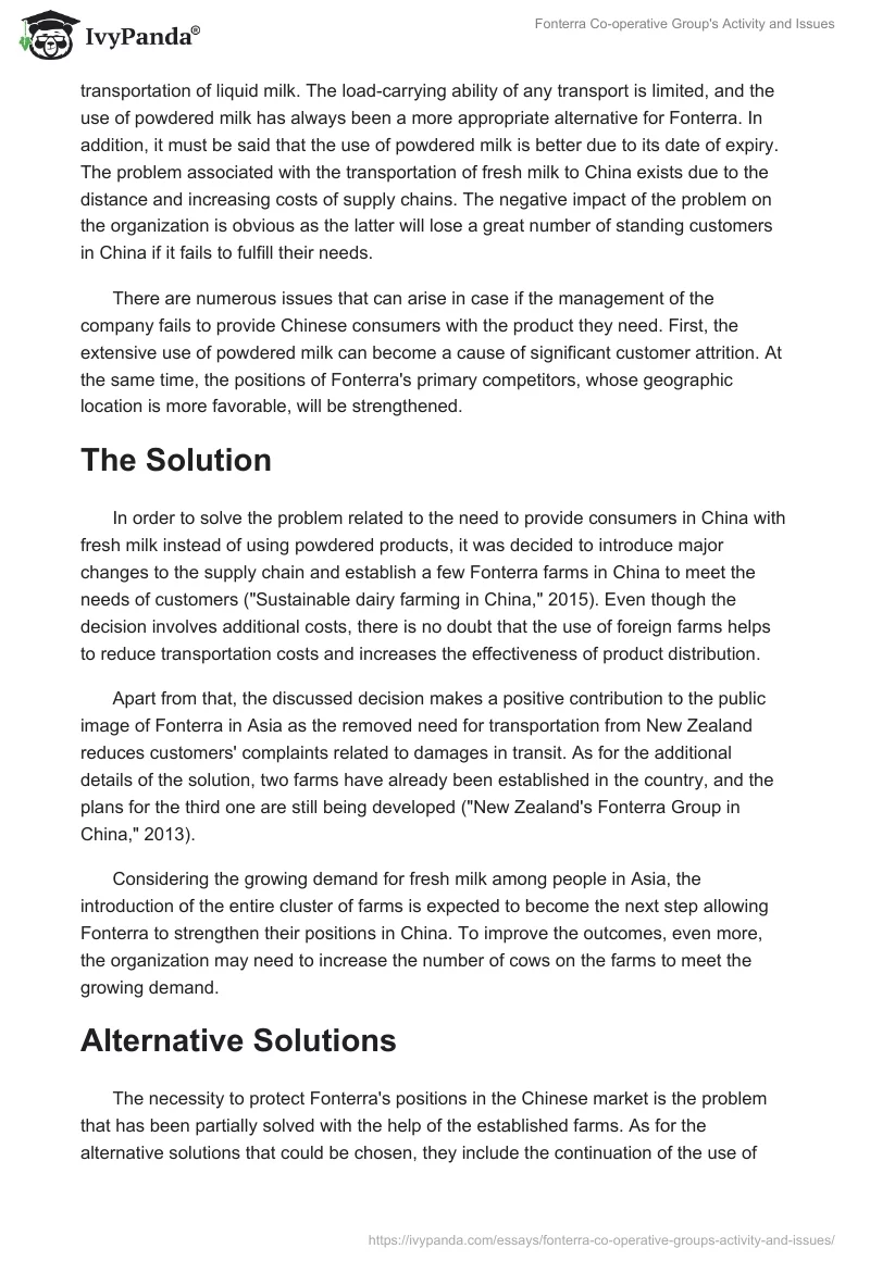 Fonterra Co-operative Group's Activity and Issues. Page 5