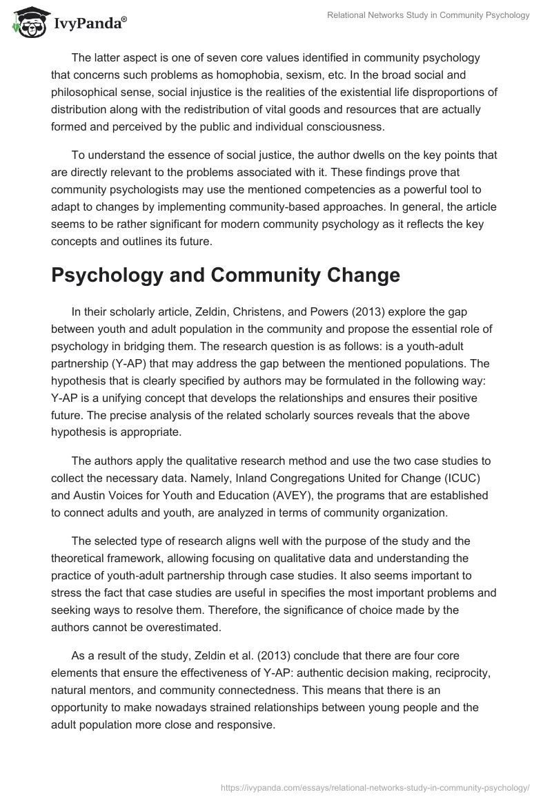 Relational Networks Study in Community Psychology. Page 3