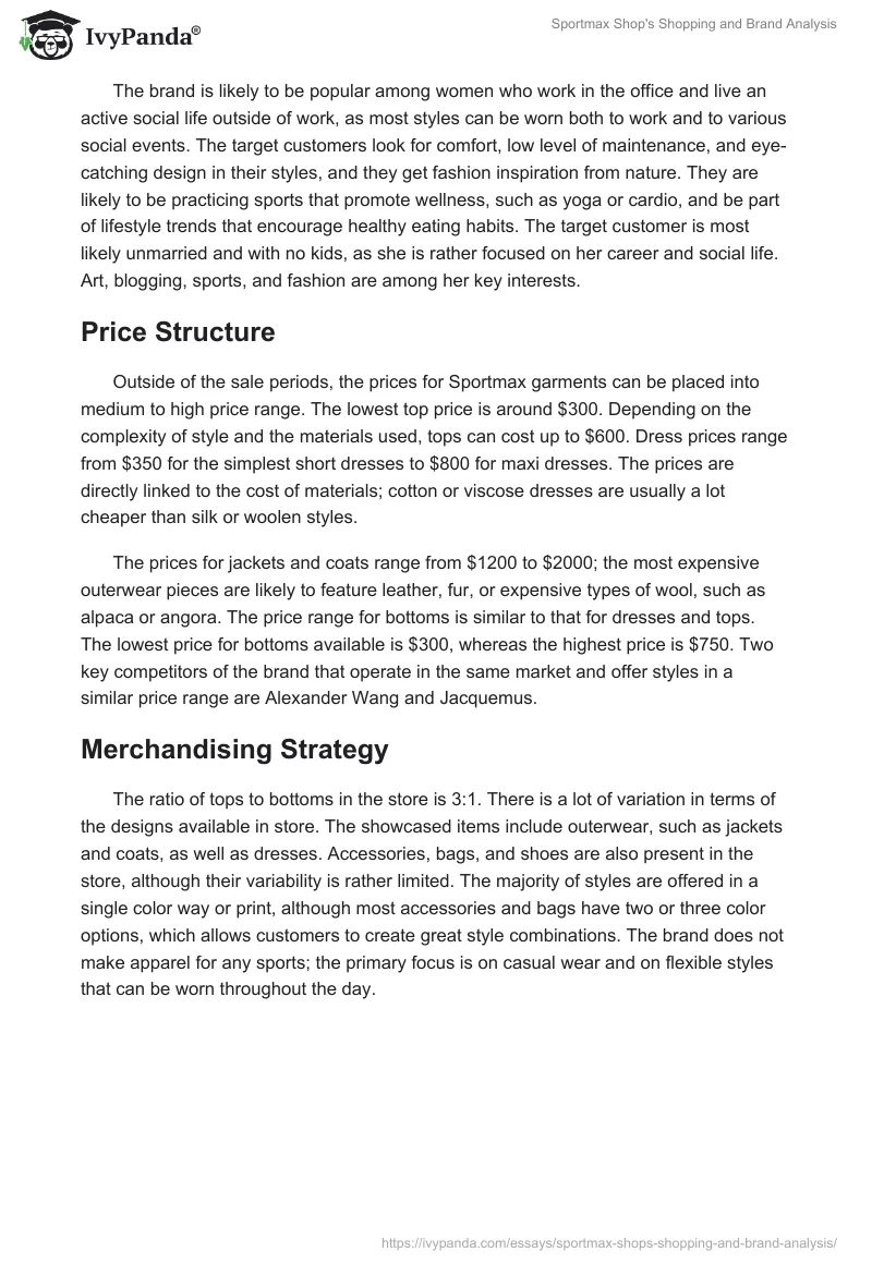 Sportmax Shop's Shopping and Brand Analysis. Page 3