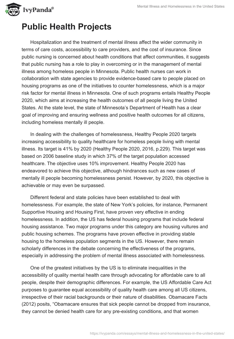 Mental Illness and Homelessness in the United States. Page 5