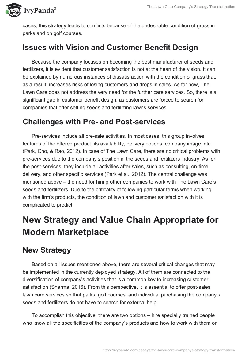 The Lawn Care Company's Strategy Transformation. Page 3