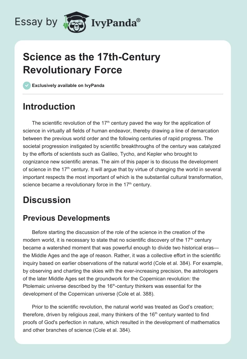 Science as the 17th-Century Revolutionary Force. Page 1
