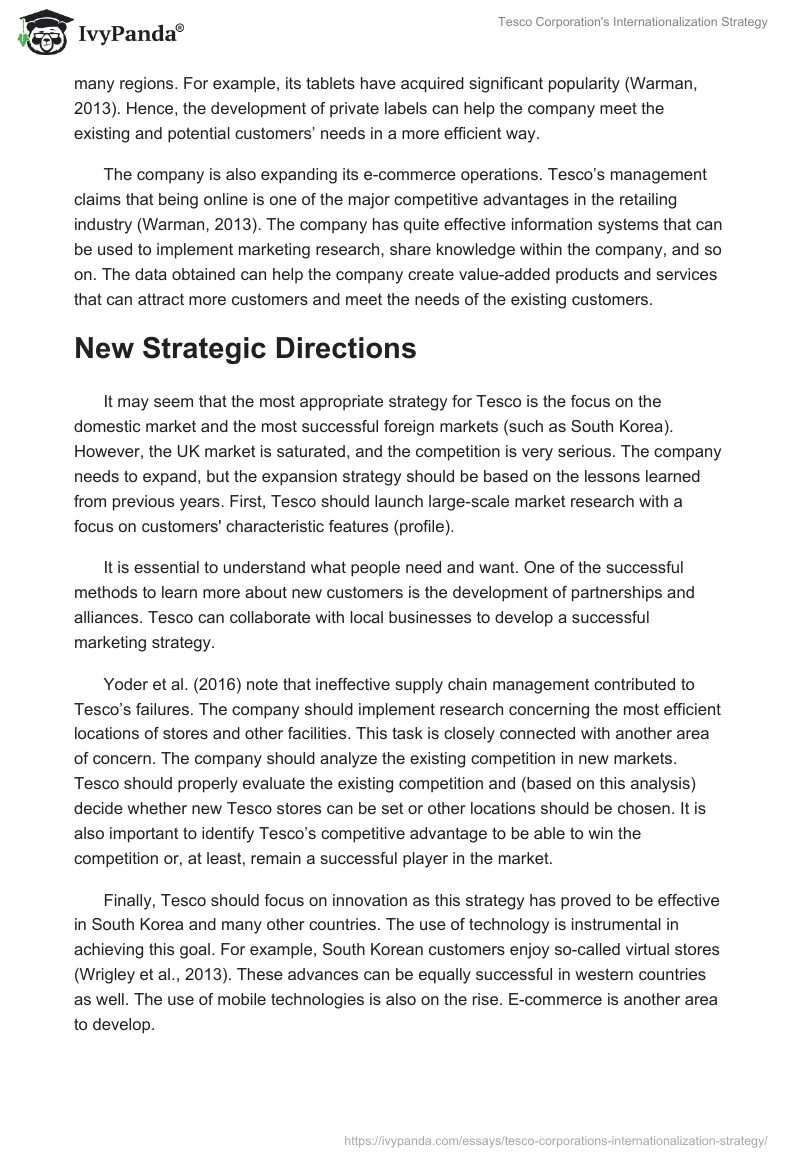 Tesco Corporation's Internationalization Strategy. Page 4