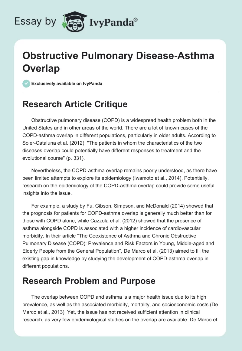 Obstructive Pulmonary Disease-Asthma Overlap. Page 1