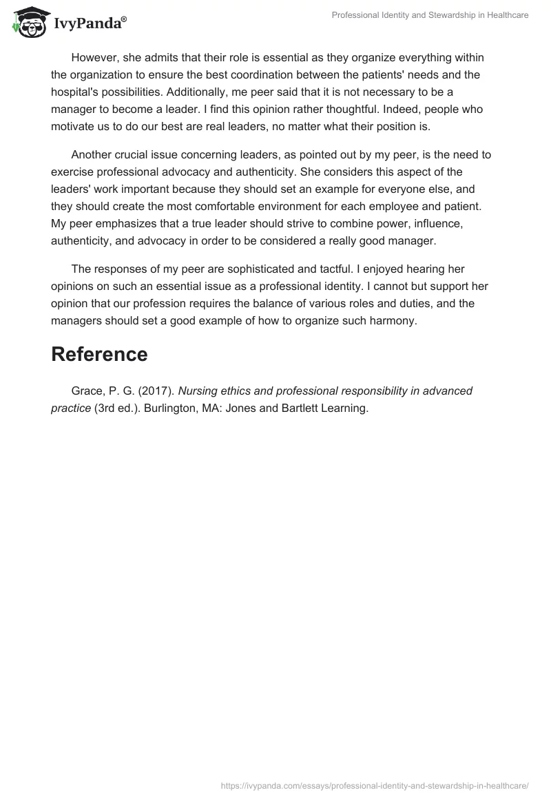 Professional Identity and Stewardship in Healthcare. Page 2