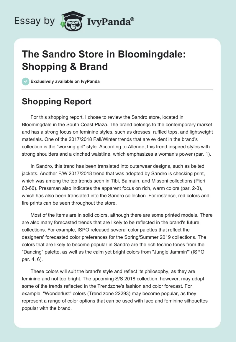 The Sandro Store in Bloomingdale: Shopping & Brand. Page 1