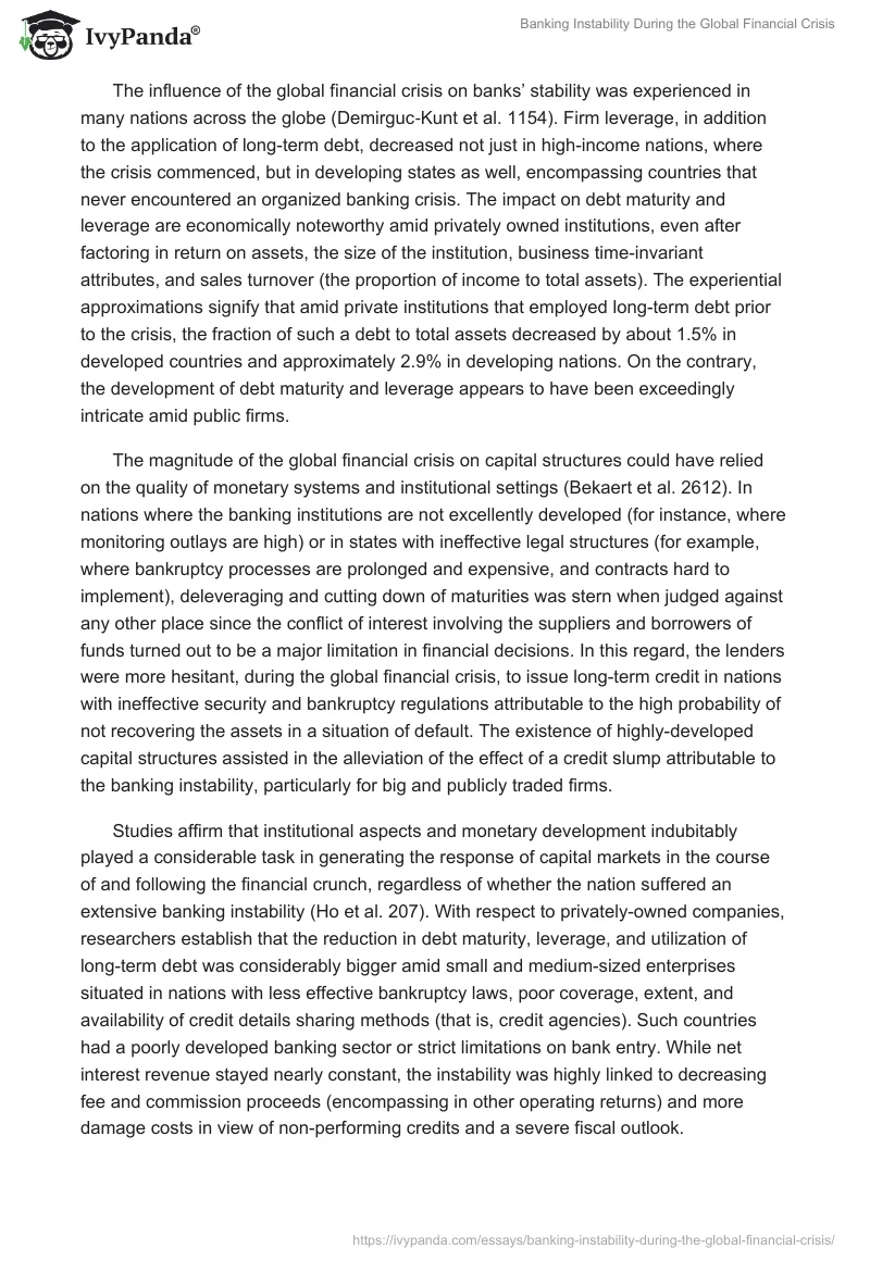 Banking Instability During the Global Financial Crisis. Page 2