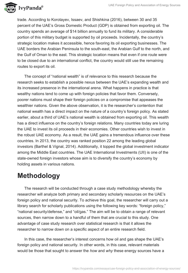 UAE Foreign Policy and Association of Energy Sources. Page 4