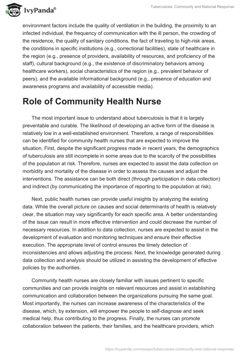 Tuberculosis: Community and National Response. Page 3