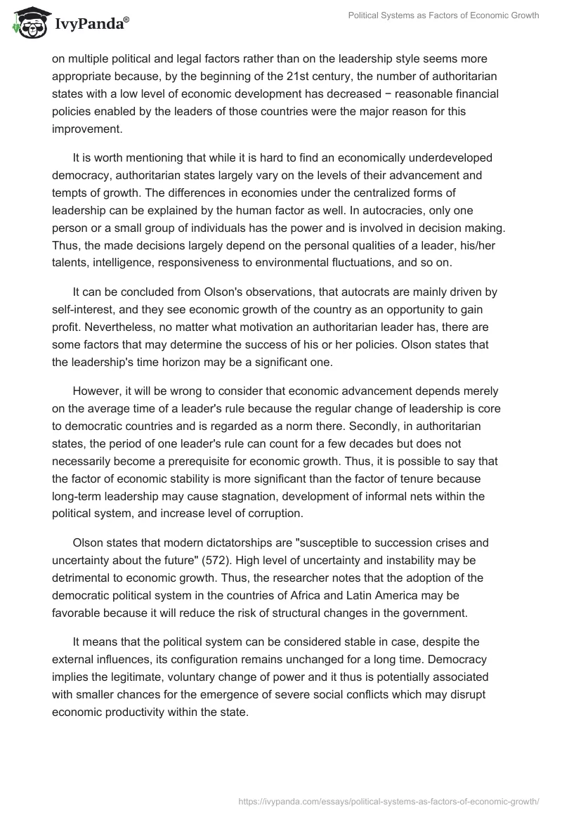 Political Systems as Factors of Economic Growth. Page 2