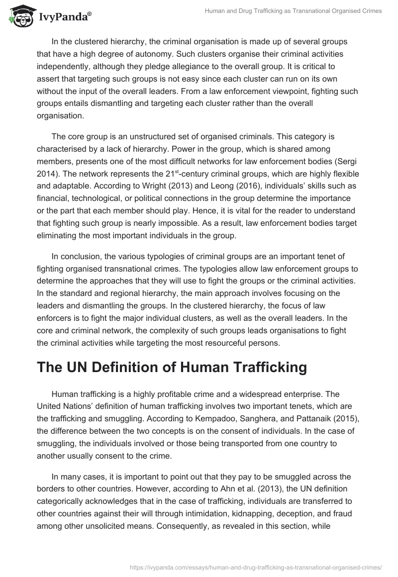 Human and Drug Trafficking as Transnational Organised Crimes. Page 3
