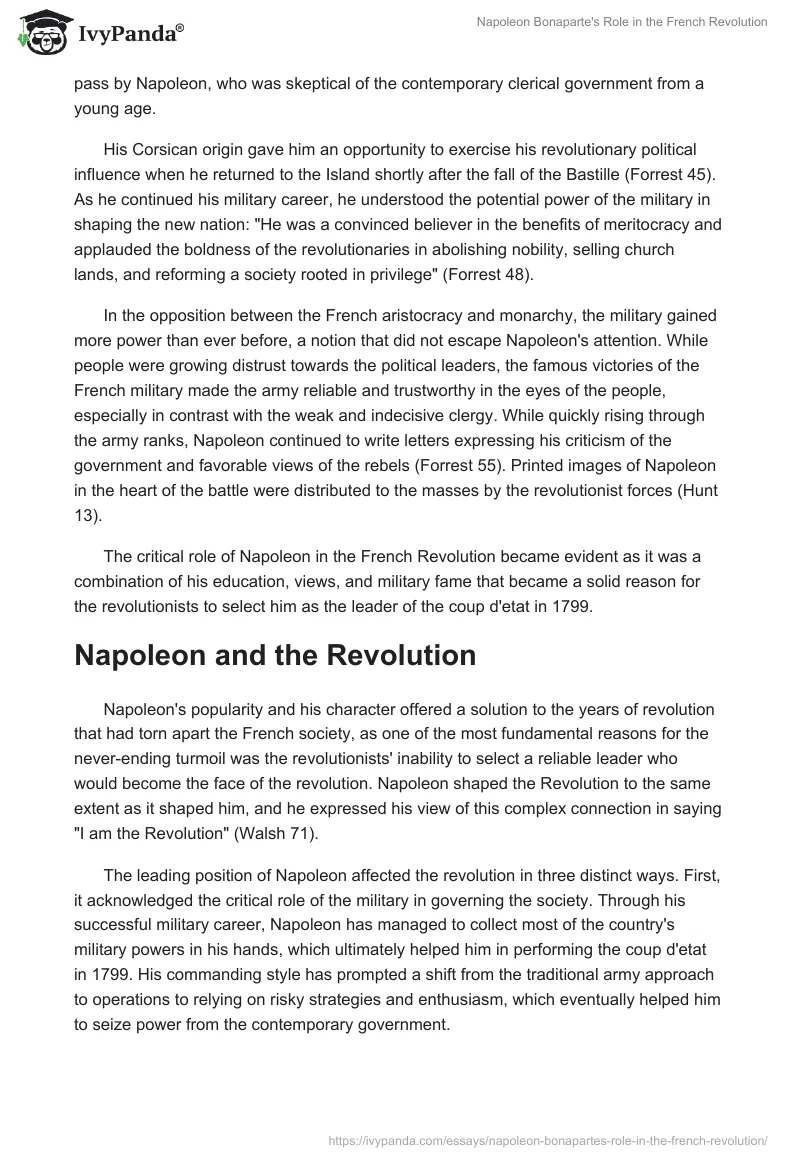 Napoleon Bonaparte's Role in the French Revolution. Page 4