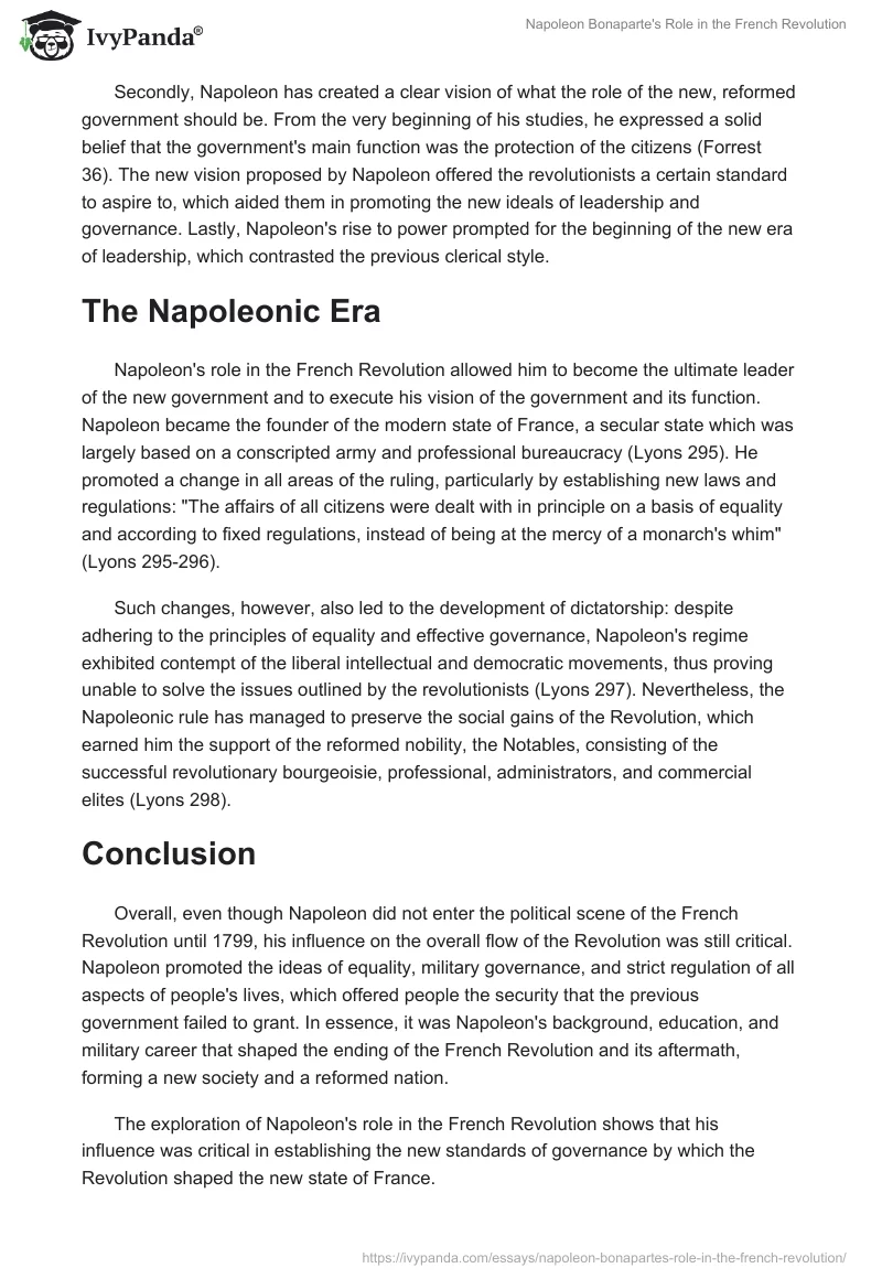 Napoleon Bonaparte's Role in the French Revolution. Page 5