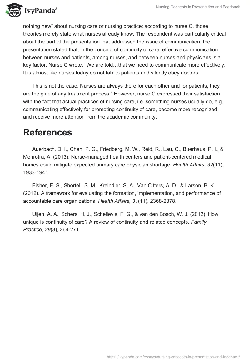 Nursing Concepts in Presentation and Feedback. Page 4