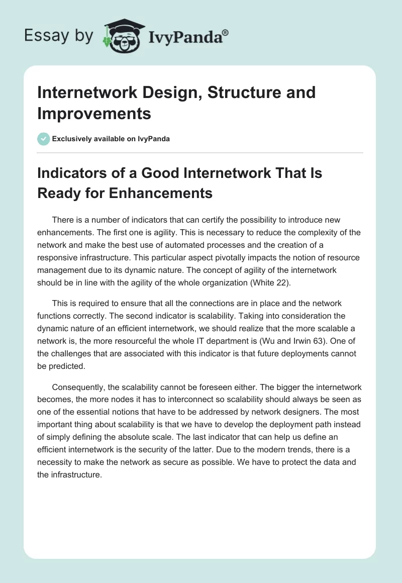 Internetwork Design, Structure and Improvements. Page 1