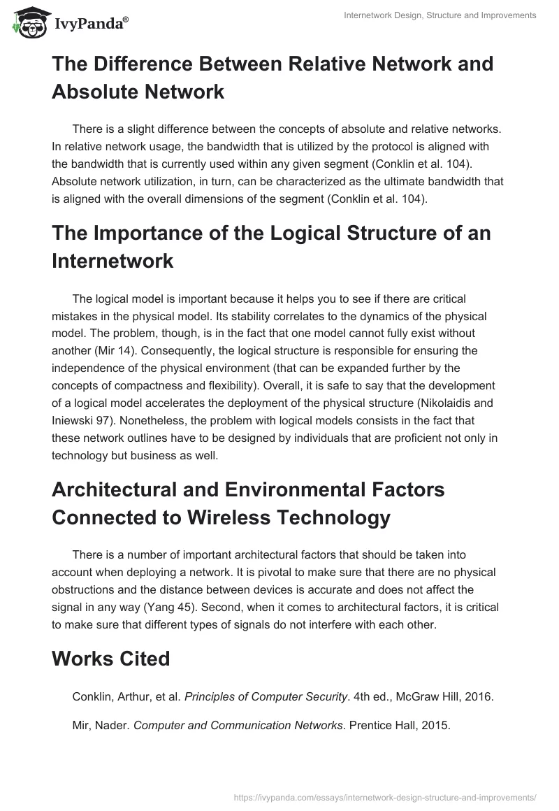 Internetwork Design, Structure and Improvements. Page 2