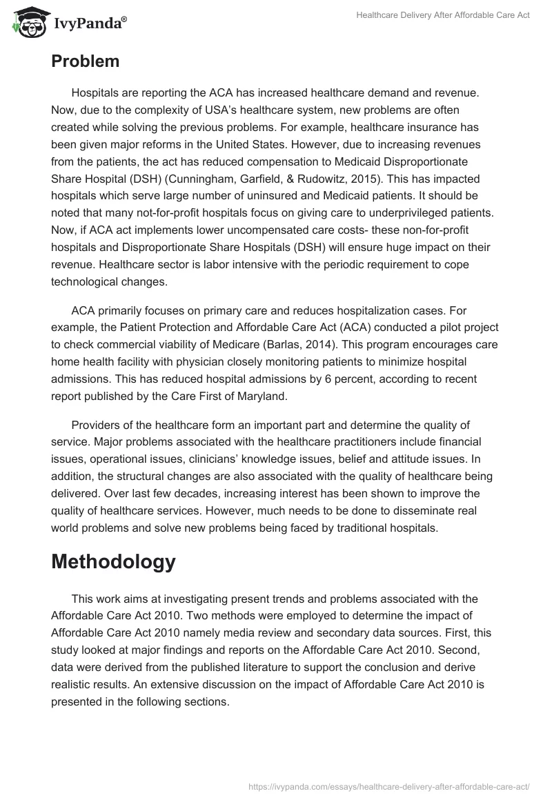 Healthcare Delivery After Affordable Care Act. Page 2