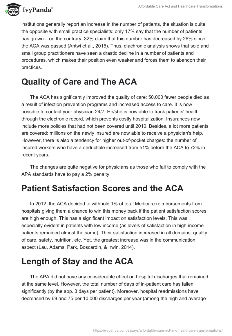 Affordable Care Act and Healthcare Transformations. Page 3