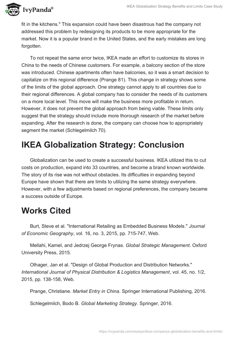 IKEA Globalization Strategy Benefits and Limits Case Study. Page 2