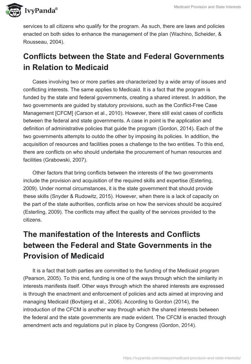 Medicaid Provision and State Interests. Page 2