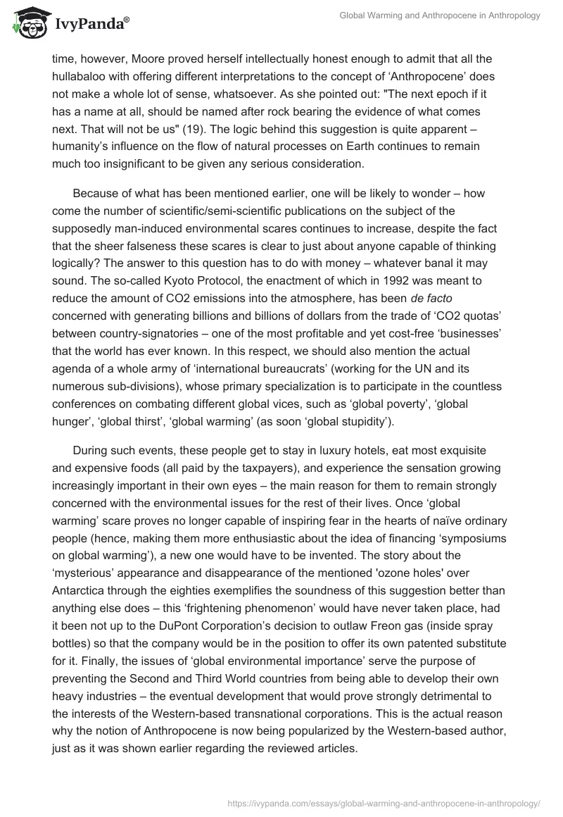 Global Warming and Anthropocene in Anthropology. Page 4