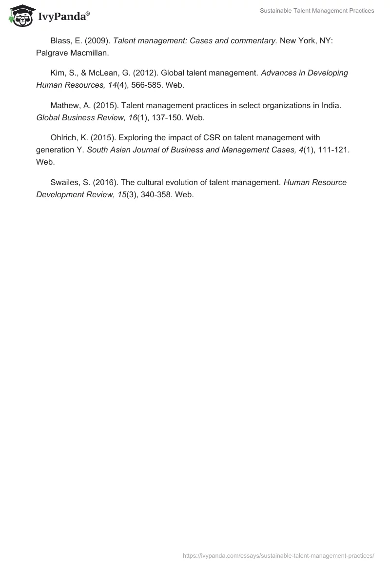 Sustainable Talent Management Practices. Page 5