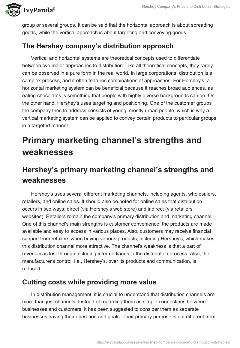 Hershey Company's Price and Distribution Strategies. Page 3