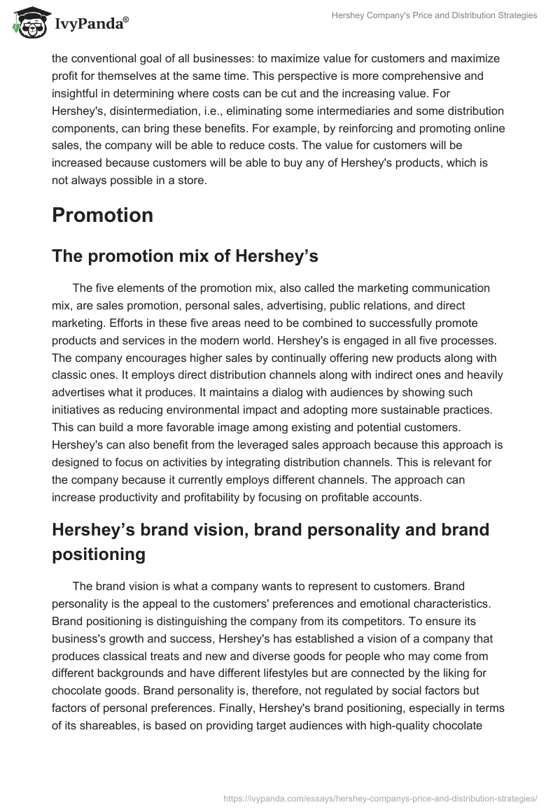 Hershey Company's Price and Distribution Strategies. Page 4