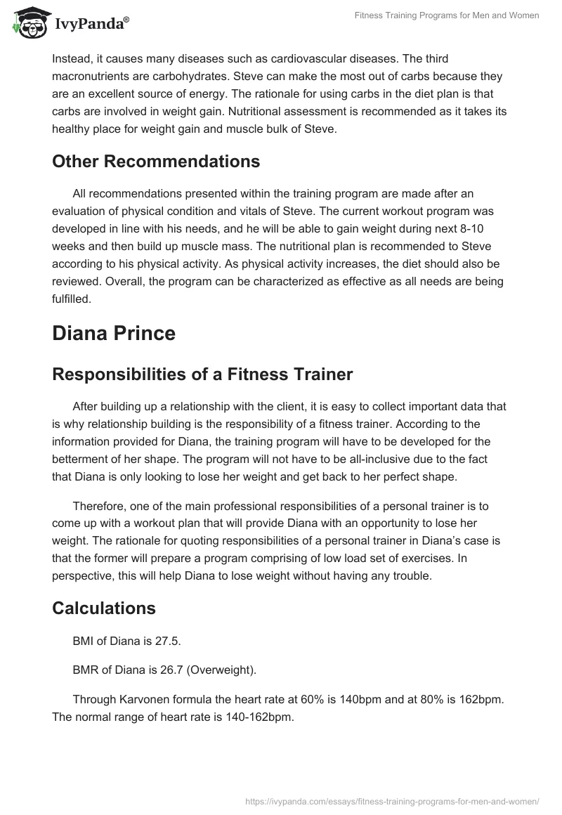Fitness Training Programs for Men and Women. Page 4