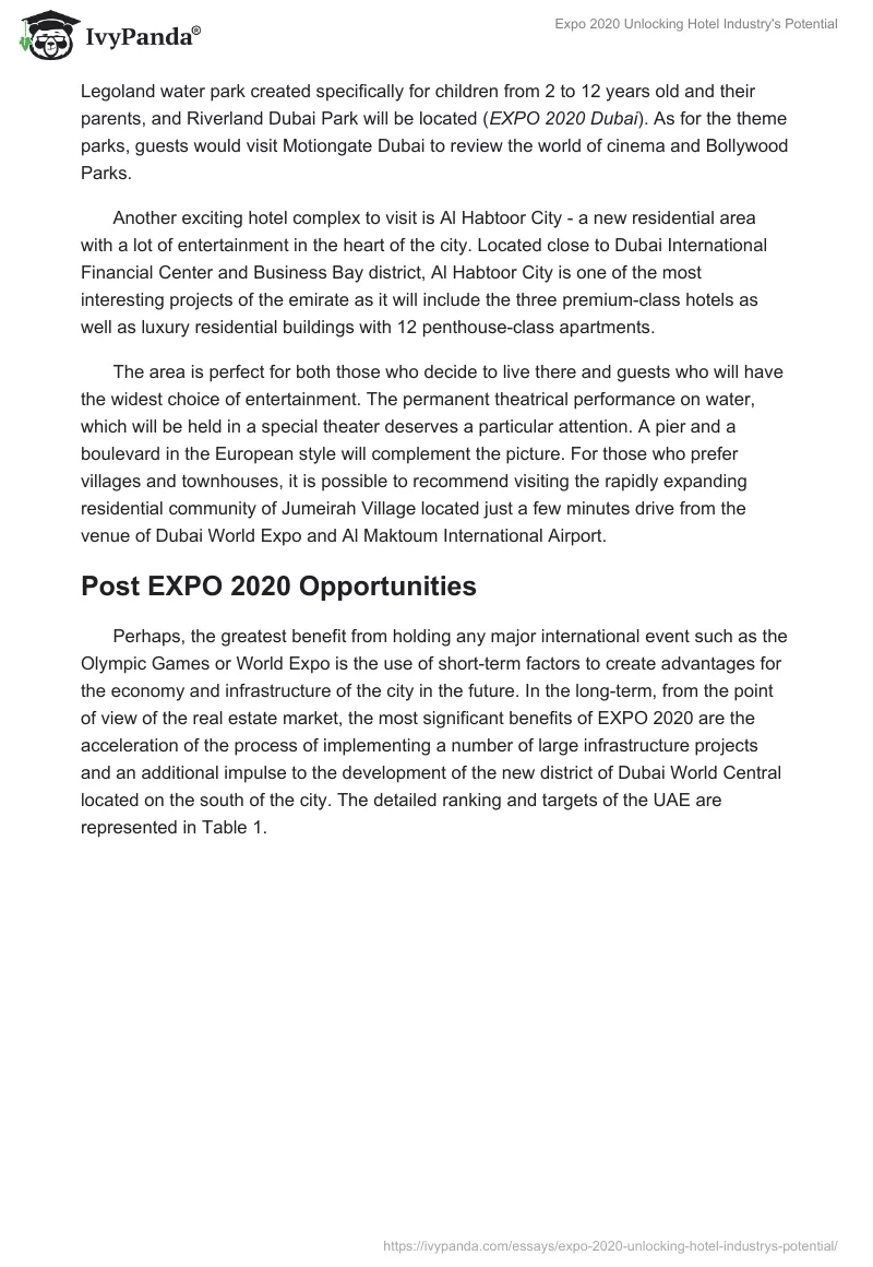 Expo 2020 Unlocking Hotel Industry's Potential. Page 5
