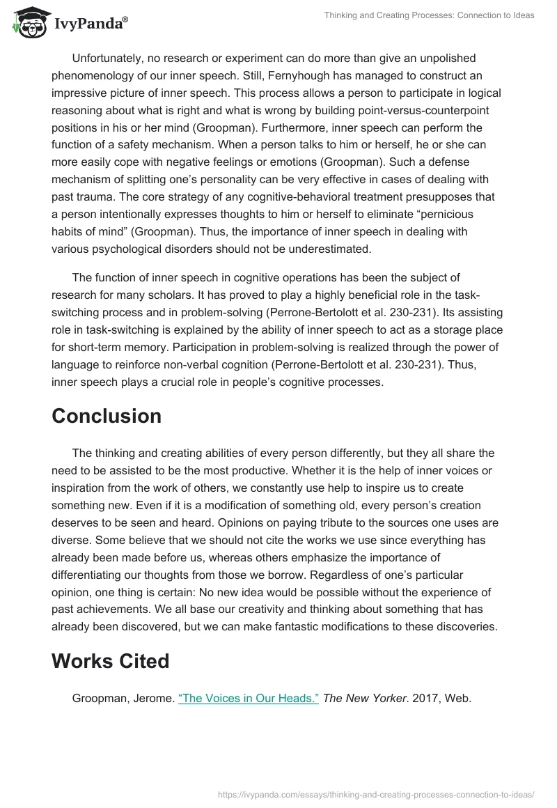 Thinking and Creating Processes: Connection to Ideas. Page 3