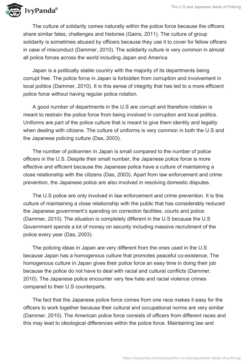 The U.S and Japanese Ideas of Policing. Page 2