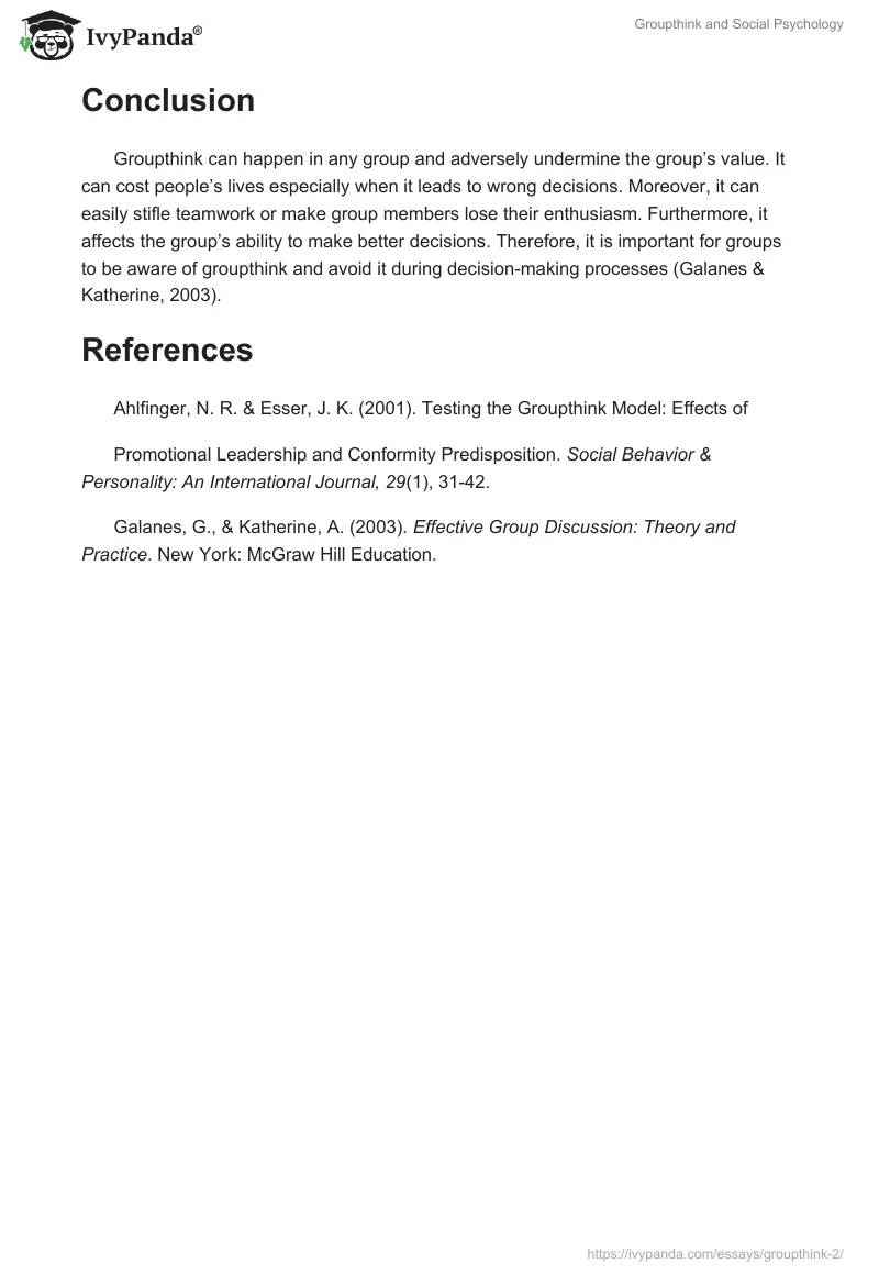 Groupthink and Social Psychology. Page 4