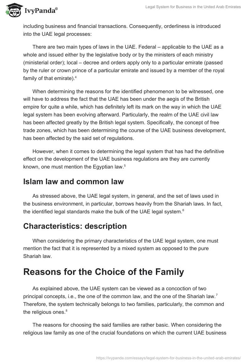 Legal System for Business in the United Arab Emirates. Page 4