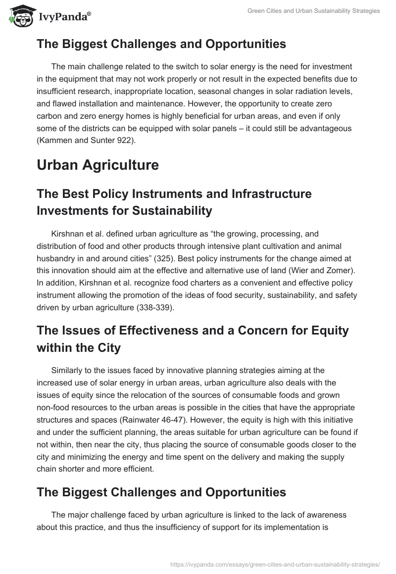 Green Cities and Urban Sustainability Strategies. Page 5