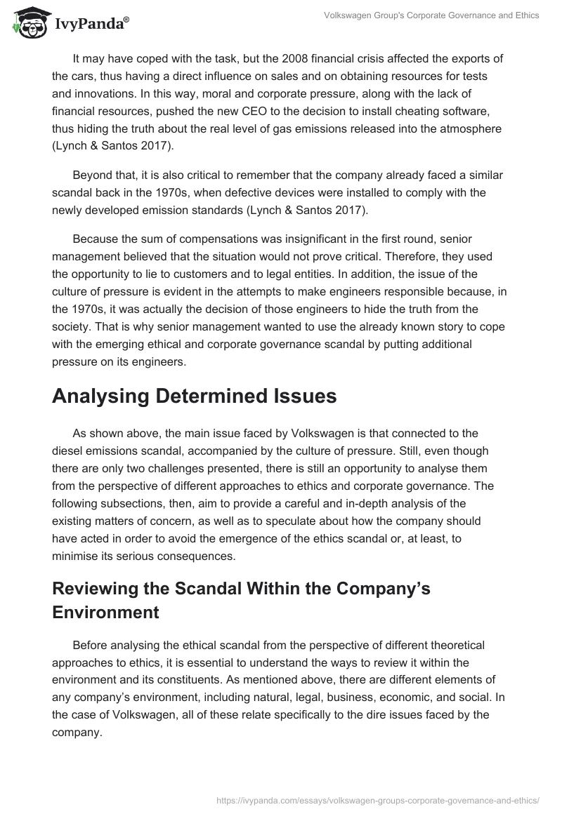 Volkswagen Group's Corporate Governance and Ethics. Page 5