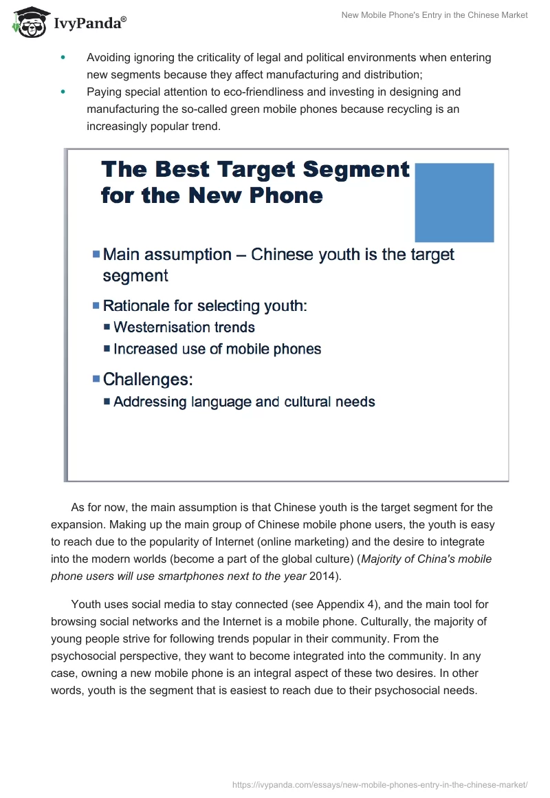 New Mobile Phone's Entry in the Chinese Market. Page 5