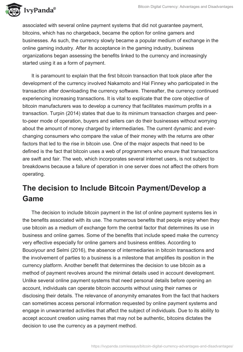Bitcoin Digital Currency: Advantages and Disadvantages. Page 2