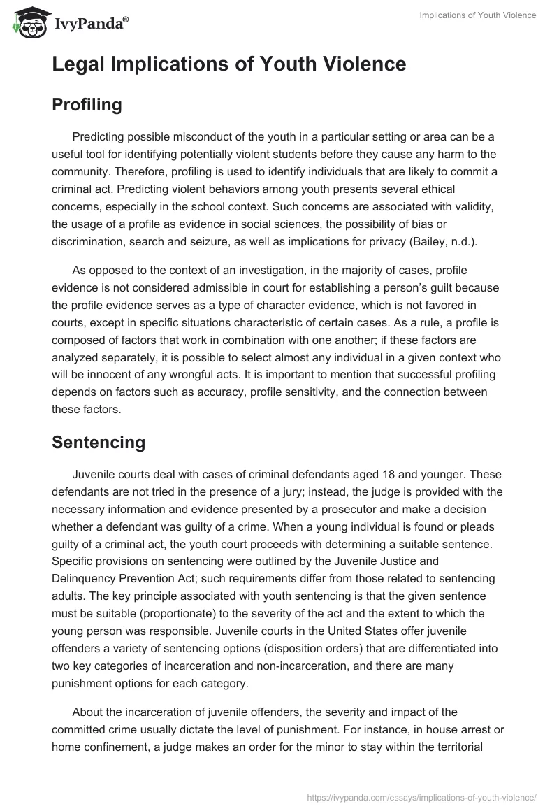 Implications of Youth Violence. Page 5