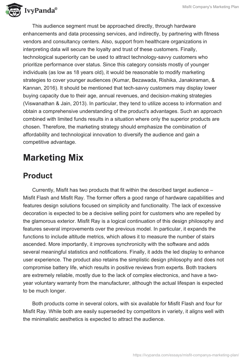 Misfit Company's Marketing Plan. Page 5