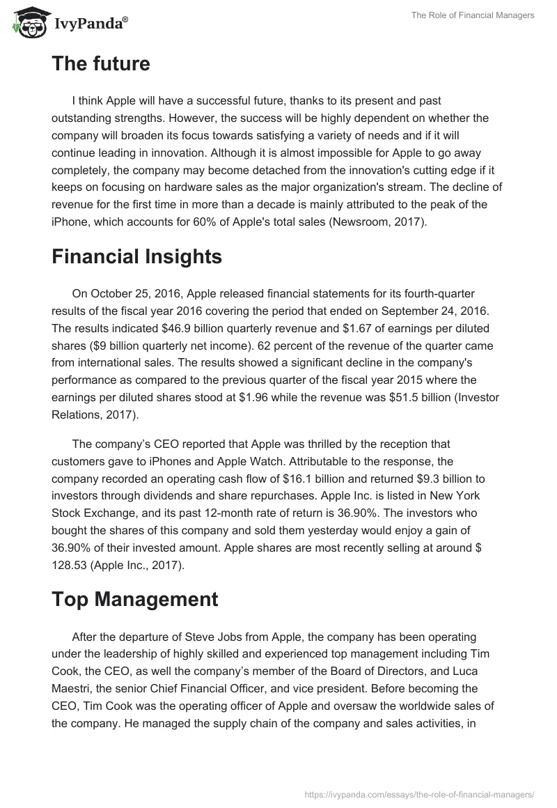 The Role of Financial Managers. Page 3
