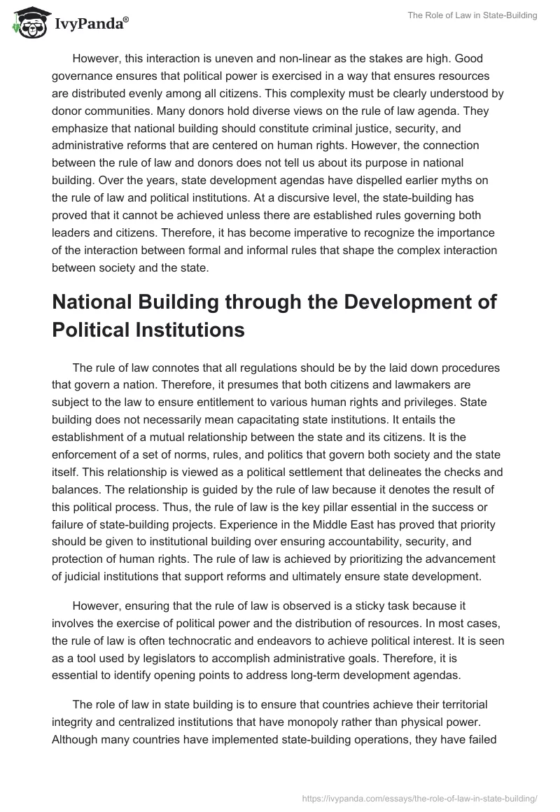 The Role of Law in State-Building. Page 2