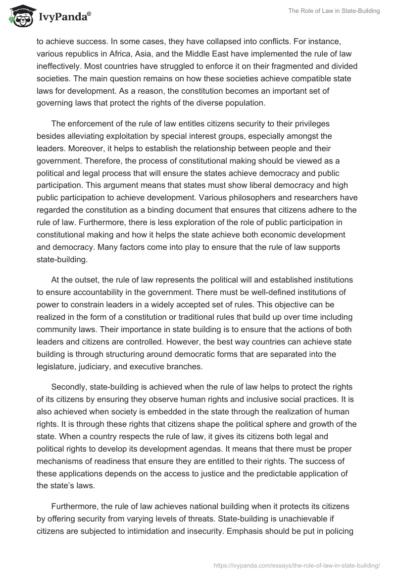 The Role of Law in State-Building. Page 3