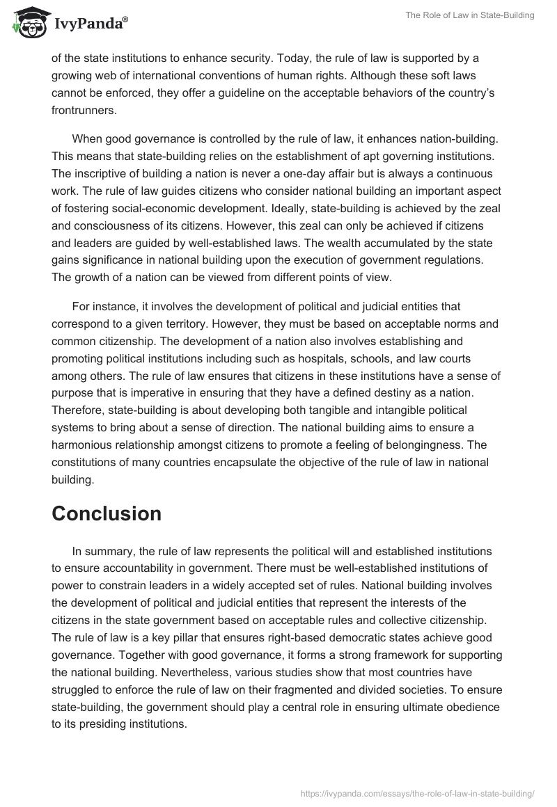 The Role of Law in State-Building. Page 4